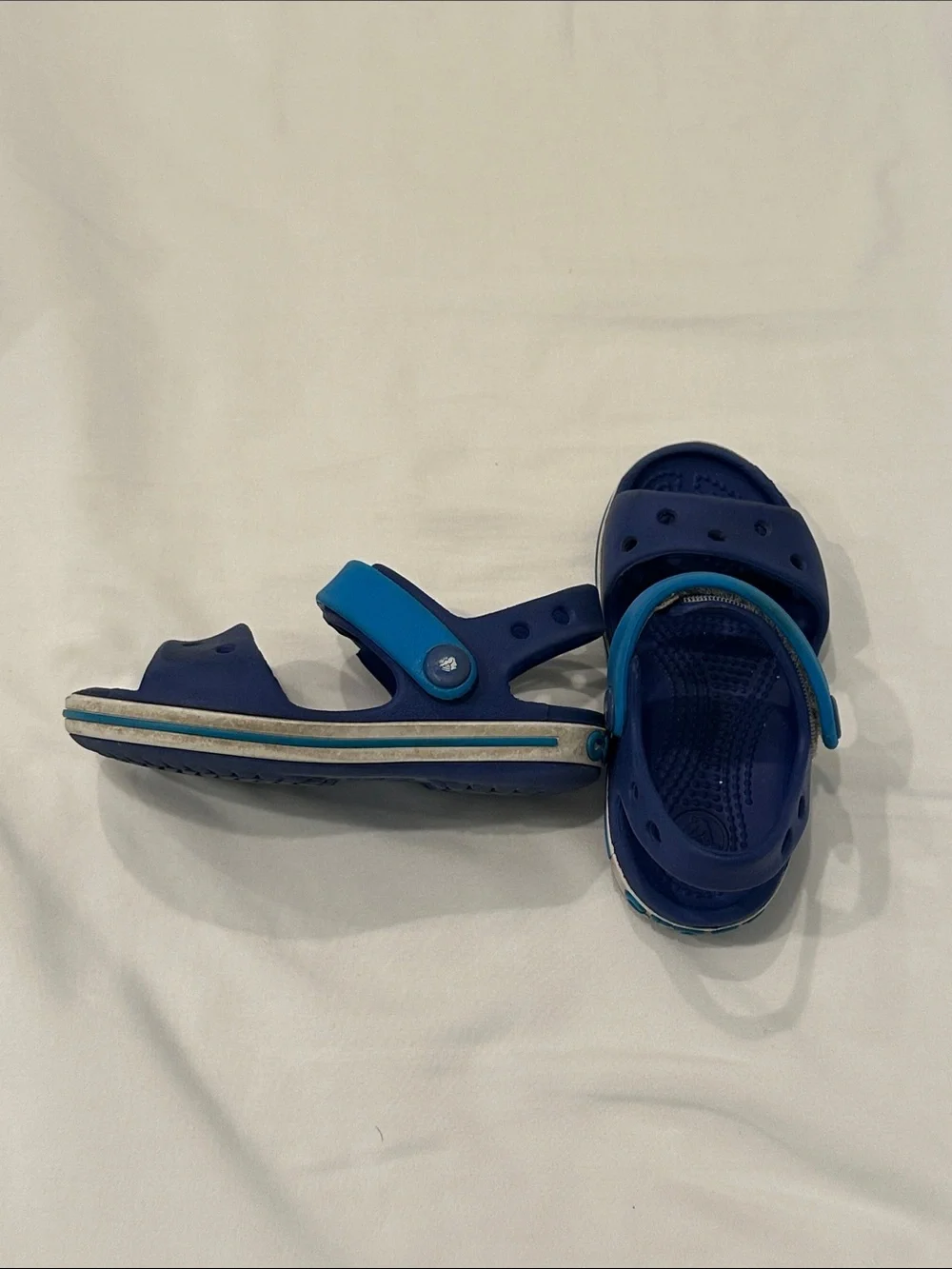 CROCS Kids Navy and Bright Blue Strap Sport Sandals